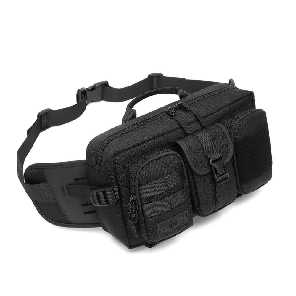OZUKO 9449 Men Waterproof Fanny Pack Outdoor Sports Large Capacity Chest Bag - Black - 2