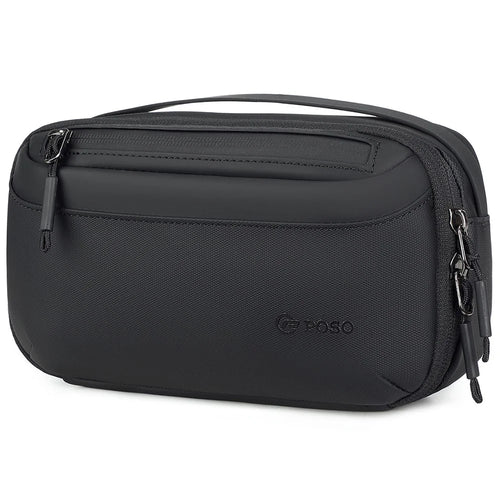 POSO PS-830 Digital Accessories Organizer Bag Men Polyester Waterproof Handbag Multi-Layer Cable Storage Pouch - Black - 1