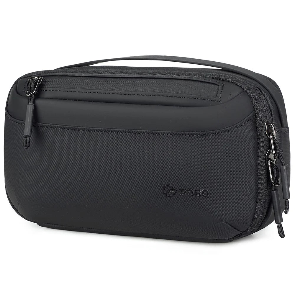 POSO PS-830 Digital Accessories Organizer Bag Men Polyester Waterproof Handbag Multi-Layer Cable Storage Pouch - Black - 1