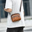 WEIXIER D891 Men Small Crossbody Bag Waist Pack Waterproof PU Leather Single Shoulder Bag - Light Brown - 2