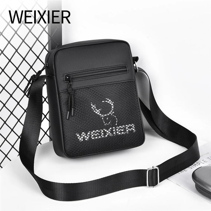 WEIXIER D838 Men Crossbody Bag Stylish Single Shoulder Bag Waterproof Messenger Bag - Black - 3