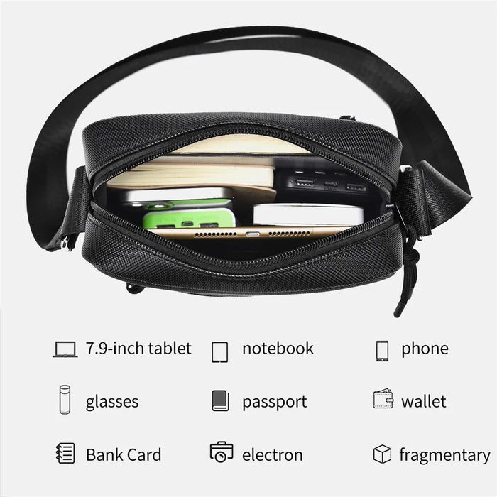 WEIXIER D838 Men Crossbody Bag Stylish Single Shoulder Bag Waterproof Messenger Bag - Black - 6