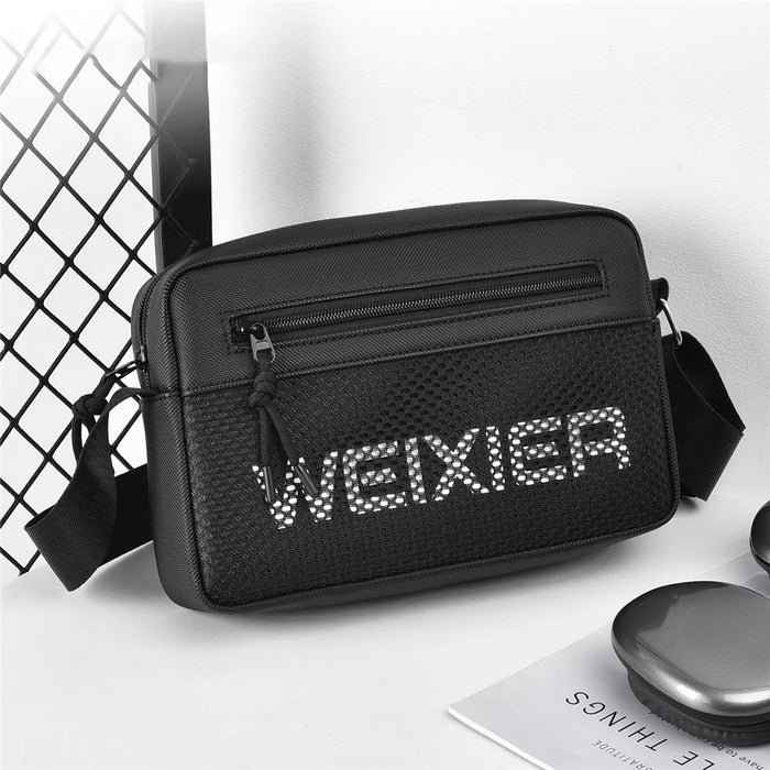 WEIXIER D839 Men Crossbody Bag for 7.9 Inch Tablet Waterproof PU Leather Casual Shoulder Bag - Black - 3
