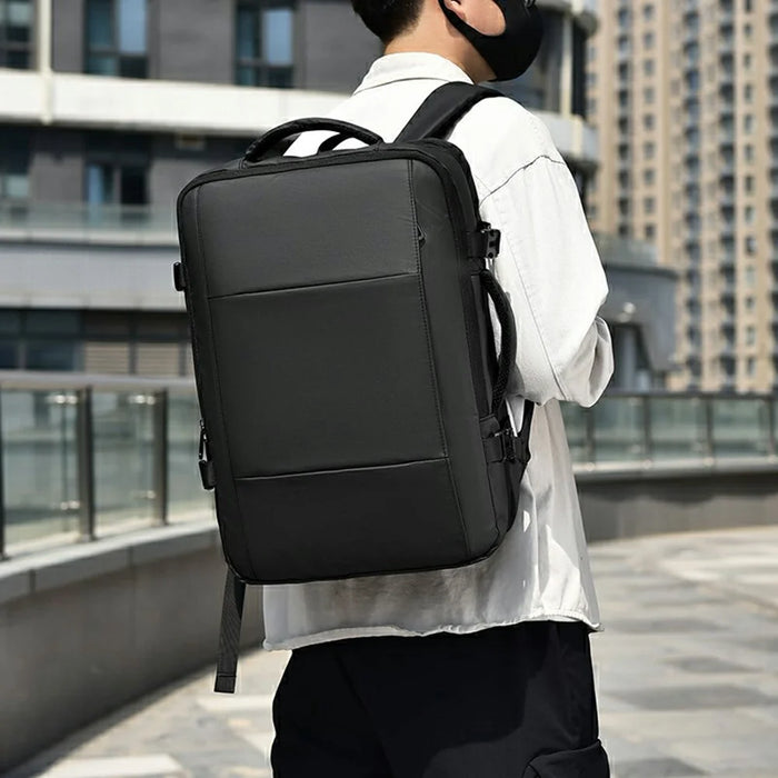 WEIXIER B703 For Men Expandable Backpack Waterproof Travel Laptop Bag Outdoor Business Daypack - Black - 4