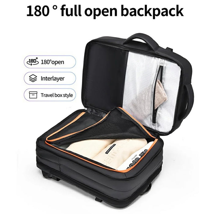 WEIXIER B703 For Men Expandable Backpack Waterproof Travel Laptop Bag Outdoor Business Daypack - Black - 6