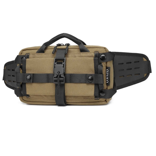 OZUKO Tactical Style Waterproof Wear Resistant Waist Bag Sports Adjustable Shoulder Chest Bag for Men - Army Green - 1