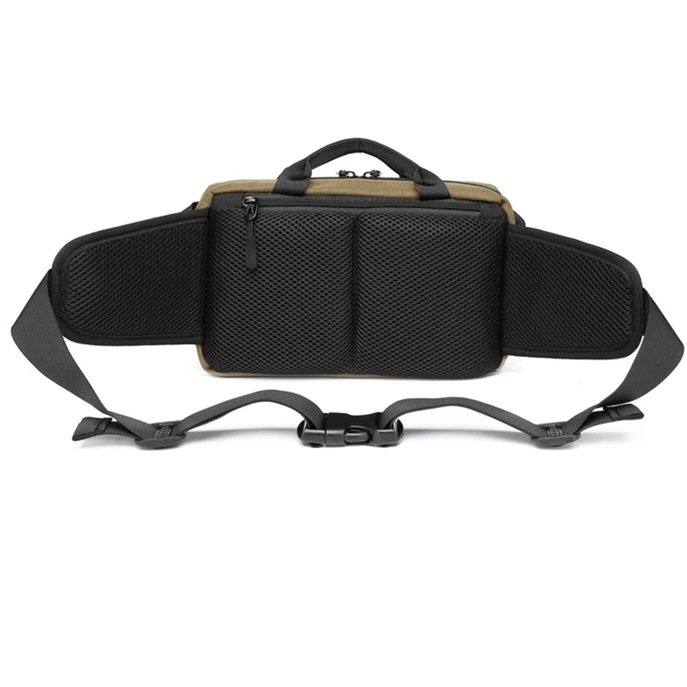 OZUKO Tactical Style Waterproof Wear Resistant Waist Bag Sports Adjustable Shoulder Chest Bag for Men - Army Green - 3