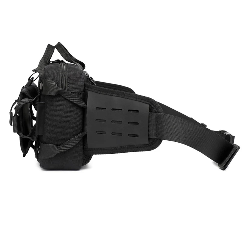 OZUKO Tactical Style Waterproof Wear Resistant Waist Bag Sports Adjustable Shoulder Chest Bag for Men - Army Green - 5
