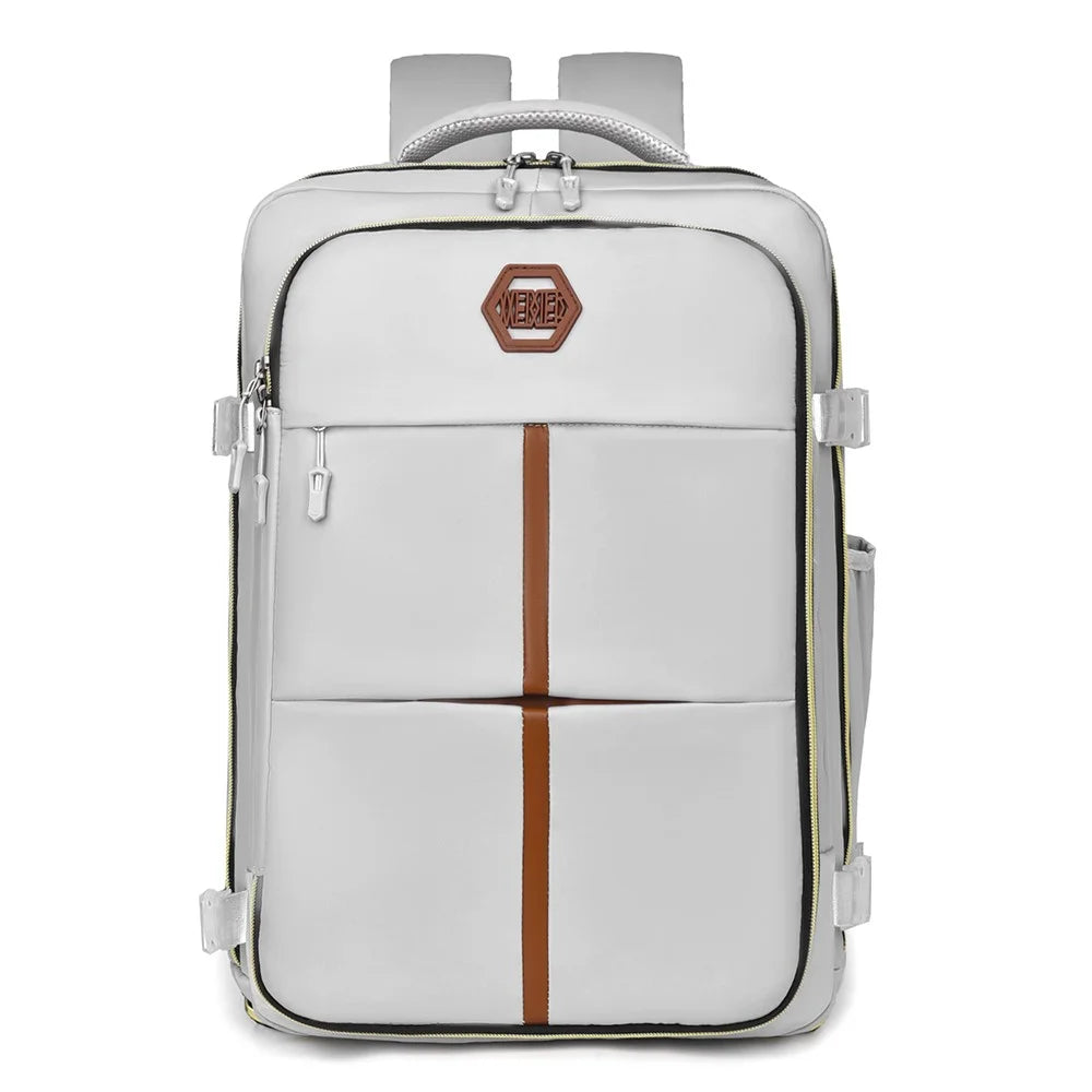 WEIXIER B717 For 15.6 Inch Laptop Backpack Large Capacity Waterproof Travel Daypack with Shoe Compartment - Grey - 2