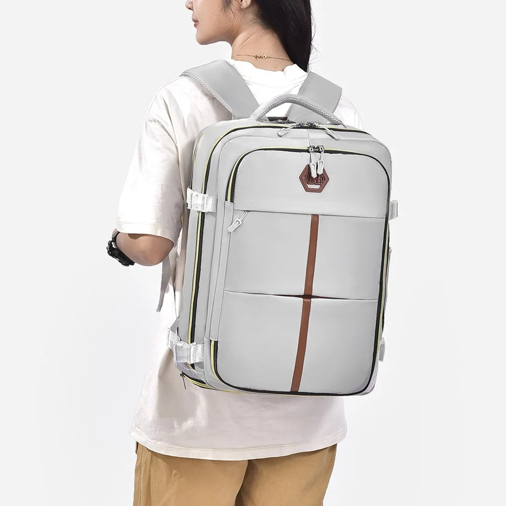 WEIXIER B717 For 15.6 Inch Laptop Backpack Large Capacity Waterproof Travel Daypack with Shoe Compartment - Grey - 3
