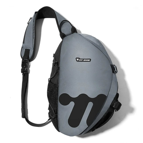 WEST BIKING YP0707409 Outdoor Cycling Crossbody Bag Waterproof Reflective Shoulder Bag for 11 Inch Tablet - Grey - 1