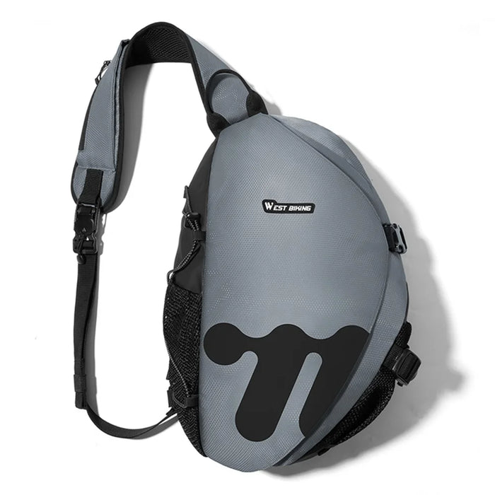 WEST BIKING YP0707409 Outdoor Cycling Crossbody Bag Waterproof Reflective Shoulder Bag for 11 Inch Tablet - Grey - 1