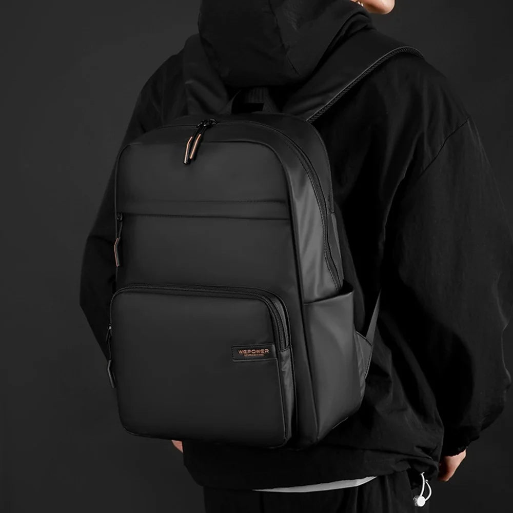 WEPOWER 3433 Business Commuter Backpack Men Large Capacity Waterproof Laptop Bag Travel Rucksack - Black - 4