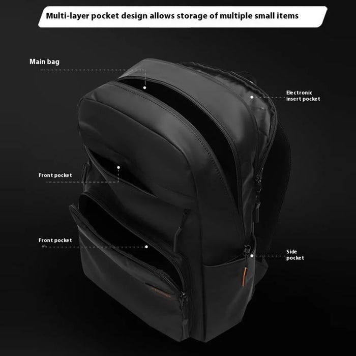 WEPOWER 3433 Business Commuter Backpack Men Large Capacity Waterproof Laptop Bag Travel Rucksack - Black - 6