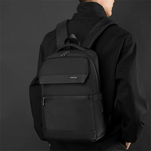 WEPOWER 2155 Business Commute Backpack Water Resistant Large Capacity Travel Laptop Bag - Black - 2