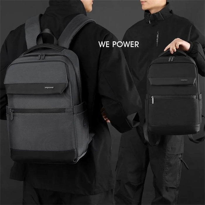 WEPOWER 2155 Business Commute Backpack Water Resistant Large Capacity Travel Laptop Bag - Black - 3