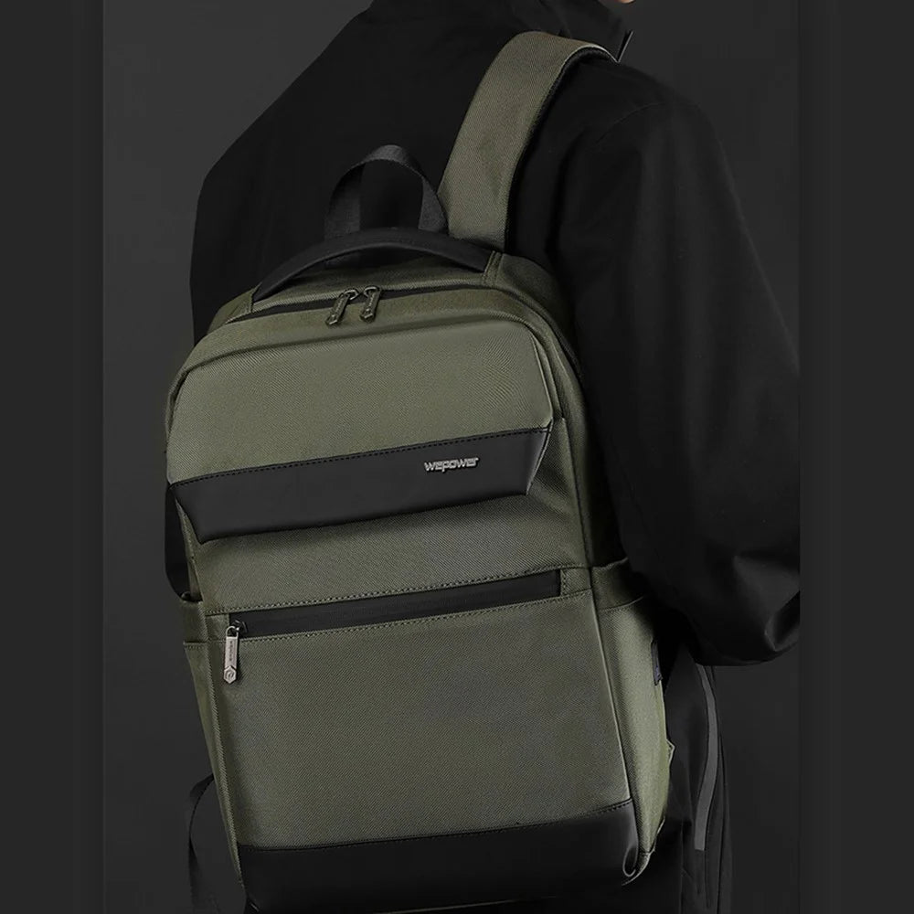 WEPOWER 2155 Business Commute Backpack Water Resistant Large Capacity Travel Laptop Bag - Black - 5