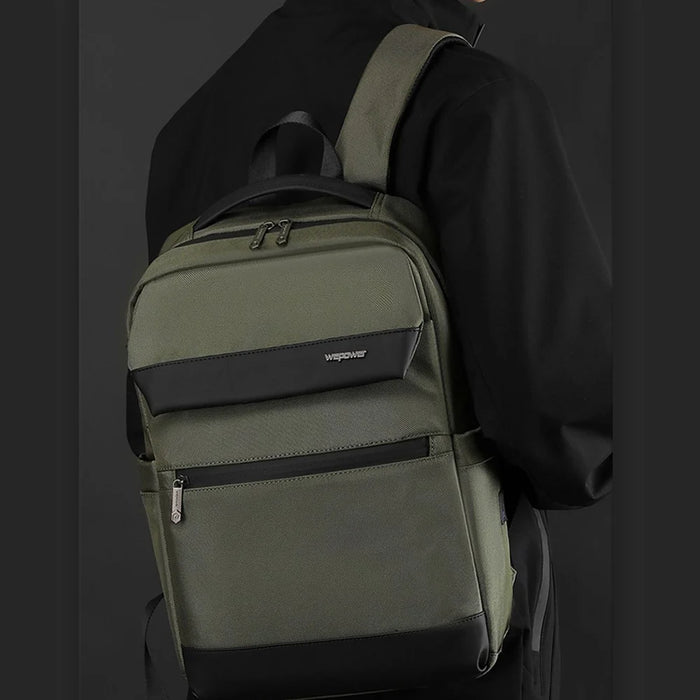 WEPOWER 2155 Business Commute Backpack Water Resistant Large Capacity Travel Laptop Bag - Black - 5