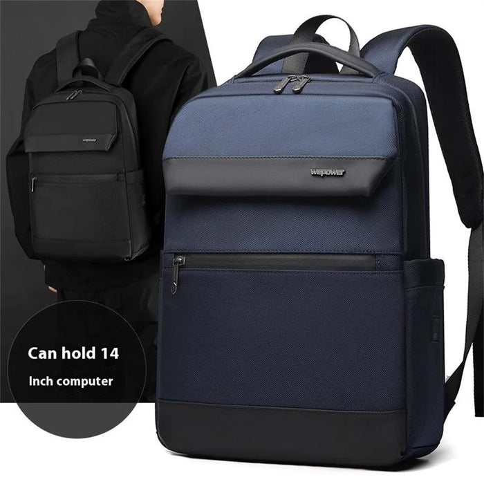 WEPOWER 2155 Business Commute Backpack Water Resistant Large Capacity Travel Laptop Bag - Black - 6