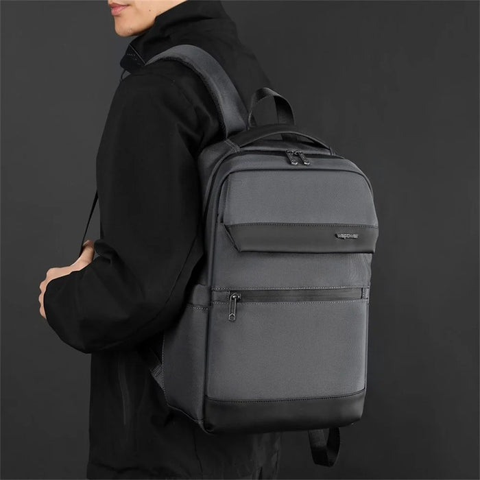 WEPOWER 2155 Business Commute Backpack Water Resistant Large Capacity Travel Laptop Bag - Black - 7