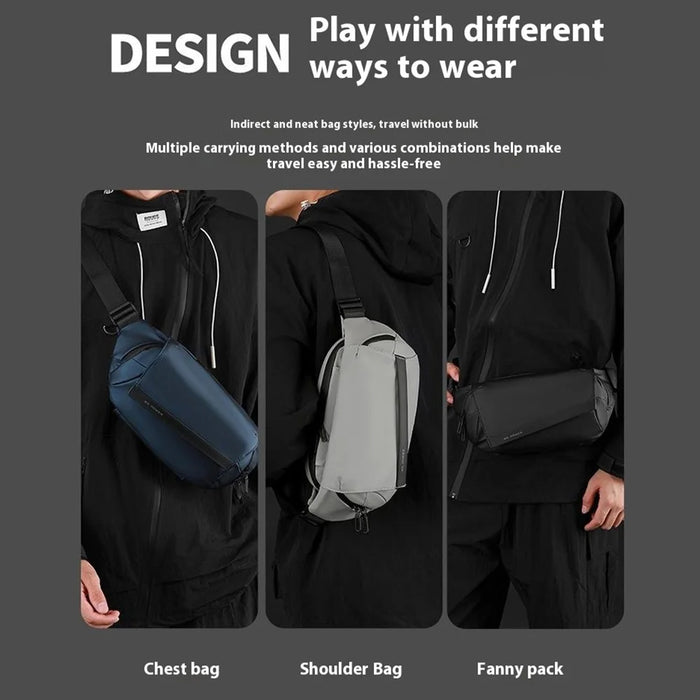 WEPOWER 1100-66 Size S Casual Men Crossbody Chest Bag Waterproof Sports Waist Pack for iPad 7.9 Inch - Black - 5