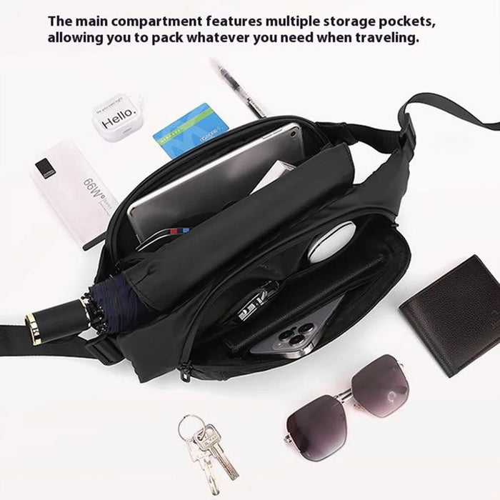 WEPOWER 1100-66 Size S Casual Men Crossbody Chest Bag Waterproof Sports Waist Pack for iPad 7.9 Inch - Black - 6