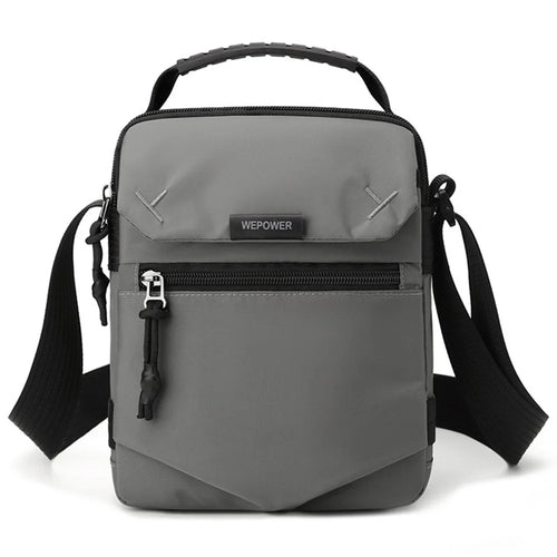 WEPOWER 7202 For Men Casual Crossbody Bag Waterproof Mini Sling Shoulder Bag with Tote Handle - Grey - 1