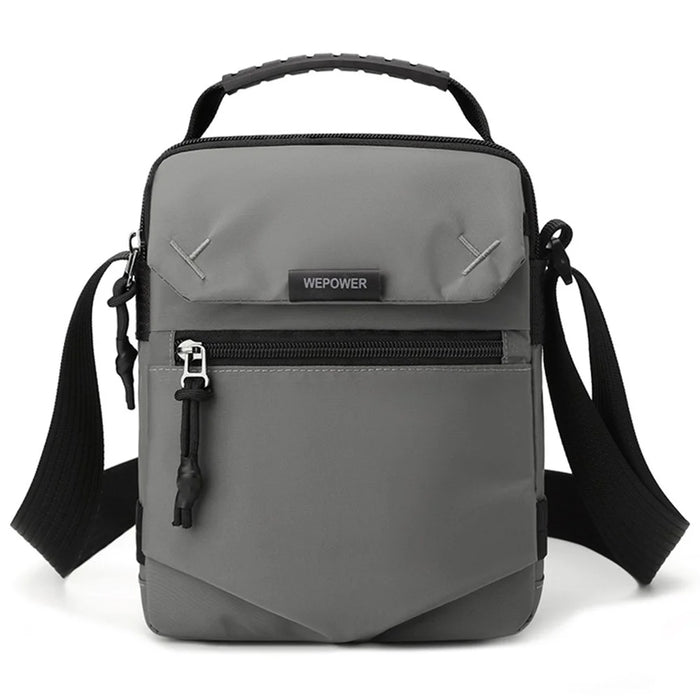 WEPOWER 7202 For Men Casual Crossbody Bag Waterproof Mini Sling Shoulder Bag with Tote Handle - Grey - 1