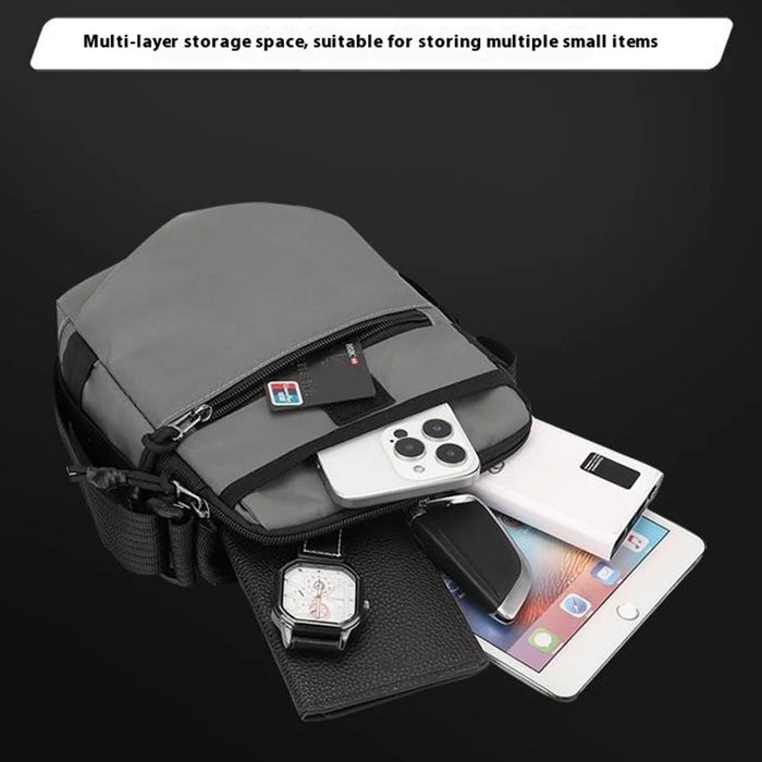 WEPOWER 7202 For Men Casual Crossbody Bag Waterproof Mini Sling Shoulder Bag with Tote Handle - Grey - 3
