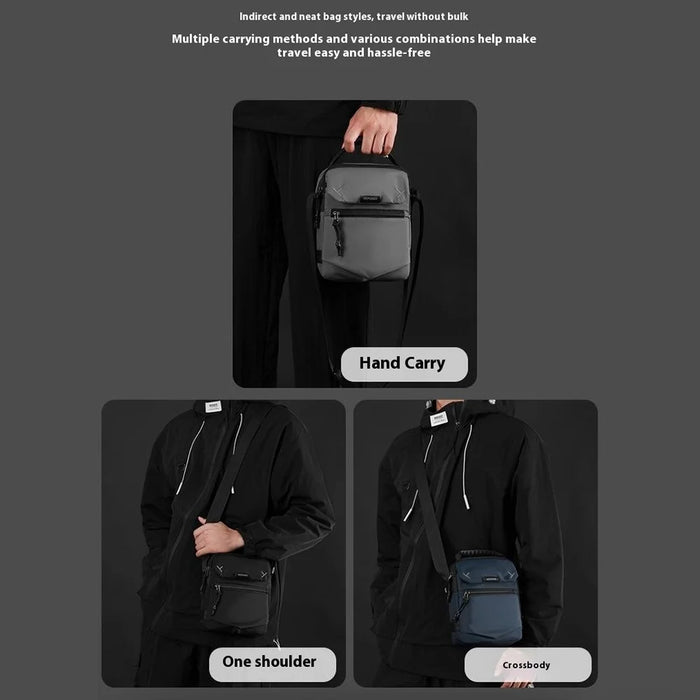 WEPOWER 7202 For Men Casual Crossbody Bag Waterproof Mini Sling Shoulder Bag with Tote Handle - Grey - 7