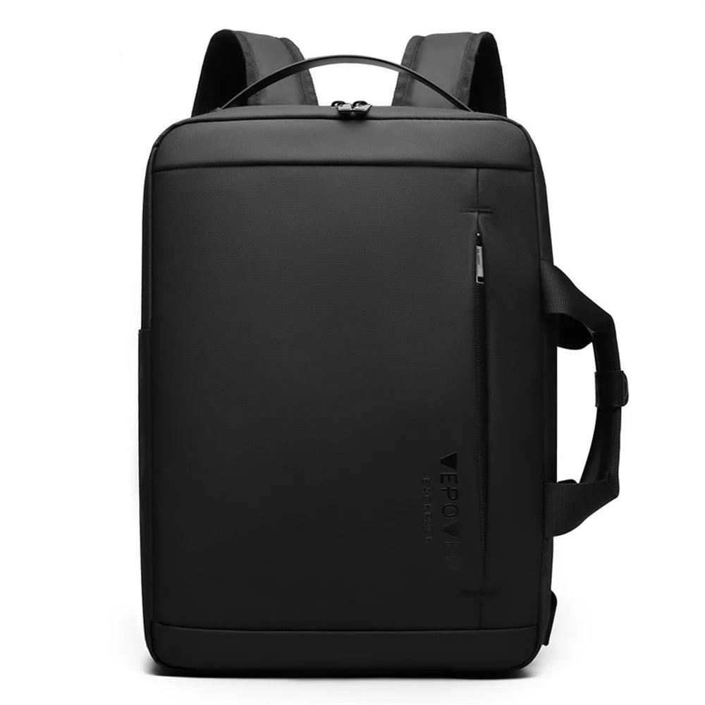 WEPOWER 1331 For 14 Inch Laptop Backpack Waterproof Oxford Fabric Daypack with External USB Port - Black - 1