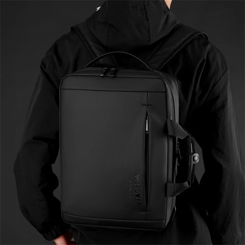 WEPOWER 1331 For 14 Inch Laptop Backpack Waterproof Oxford Fabric Daypack with External USB Port - Black - 7