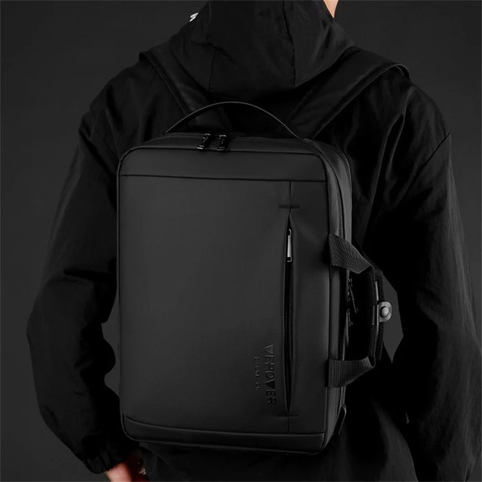 WEPOWER 1331 For 14 Inch Laptop Backpack Waterproof Oxford Fabric Daypack with External USB Port - Black - 7