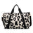 35L Large Capacity Carry On Gym Bag Fashion Leopard Print Oxford Fabric Travel Duffel Bag with Shoulder Strap - Black - 1