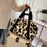 35L Large Capacity Carry On Gym Bag Fashion Leopard Print Oxford Fabric Travel Duffel Bag with Shoulder Strap - Black - 6