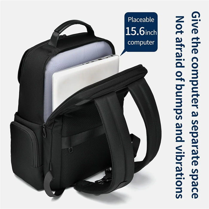 B789 Business Laptop Backpack Premium Feel Large Capacity Double Shoulder Bag for Men Travel Work - 4