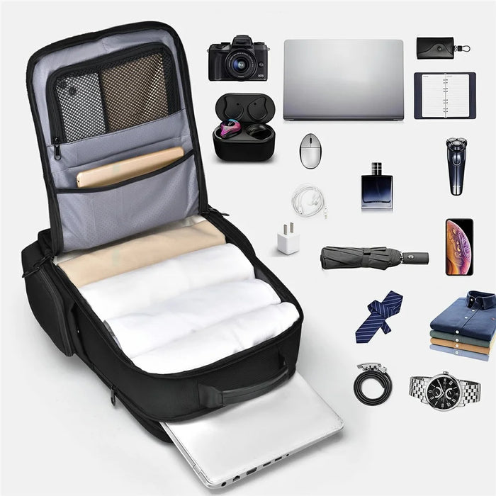 B789 Business Laptop Backpack Premium Feel Large Capacity Double Shoulder Bag for Men Travel Work - 5