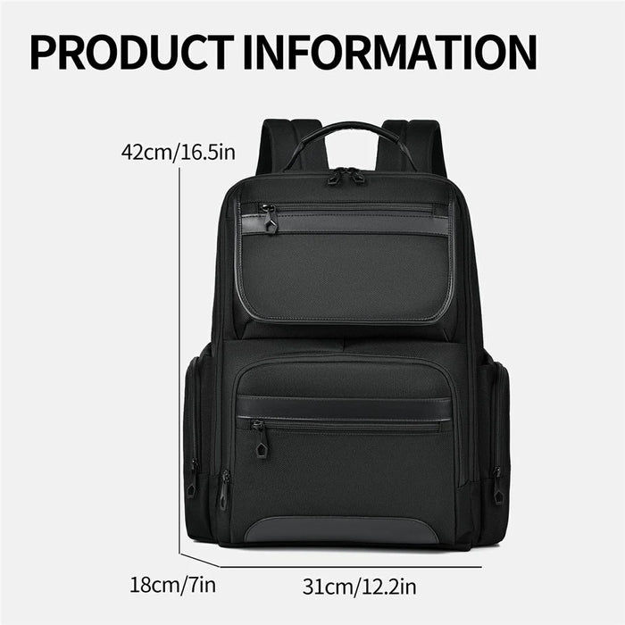 B789 Business Laptop Backpack Premium Feel Large Capacity Double Shoulder Bag for Men Travel Work - 6