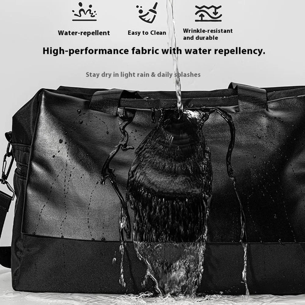 24L Lightweight Travel Bag for Gym Yoga Sports Large Capacity Shoulder Tote Bag Water Resistant - Black - 3