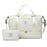 ZUOMANNI 2Pcs Women Short Trip Luggage Tote Oxford Fabric Multifunctional Carry On Travel Bag Set - White - 1