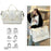 ZUOMANNI 2Pcs Women Short Trip Luggage Tote Oxford Fabric Multifunctional Carry On Travel Bag Set - White - 4
