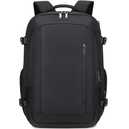 POSO PS-679 Laptop Backpack with Vacuum Sealed Compression Pouch Password Lock Expandable Travel Shoulder Bag - Black - 2