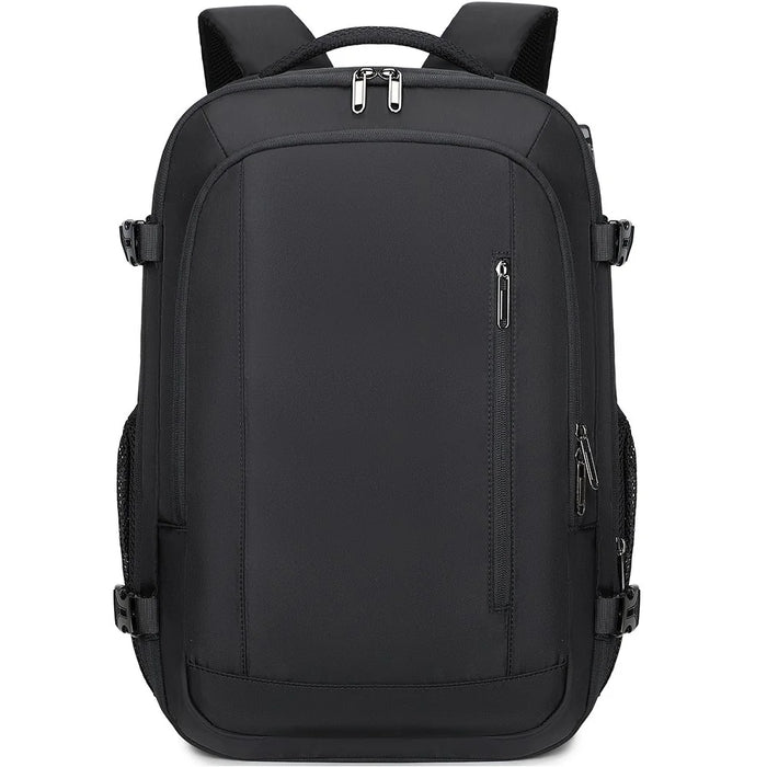 POSO PS-679 Laptop Backpack with Vacuum Sealed Compression Pouch Password Lock Expandable Travel Shoulder Bag - Black - 2