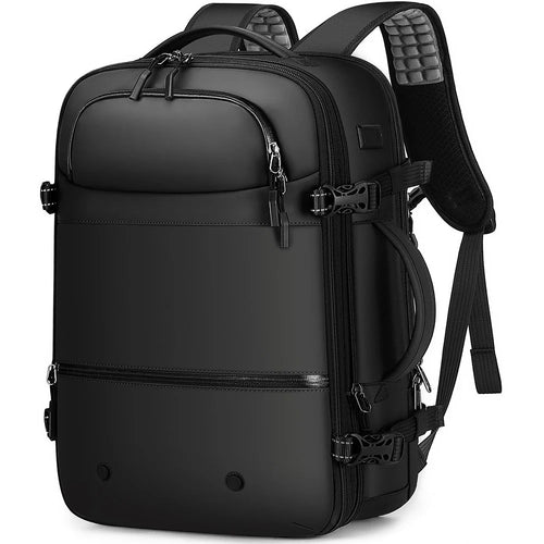 POSO PS-678 4 in 1 Expandable Laptop Backpack and Small Storage Bags Set Travel Dual Shoulder Bag with Air Pump - Black - 1