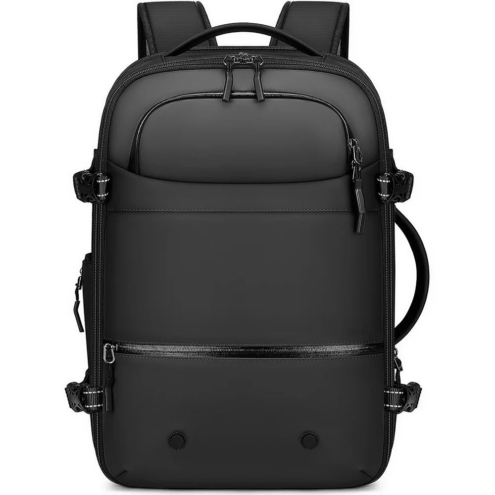 POSO PS-678 4 in 1 Expandable Laptop Backpack and Small Storage Bags Set Travel Dual Shoulder Bag with Air Pump - Black - 2