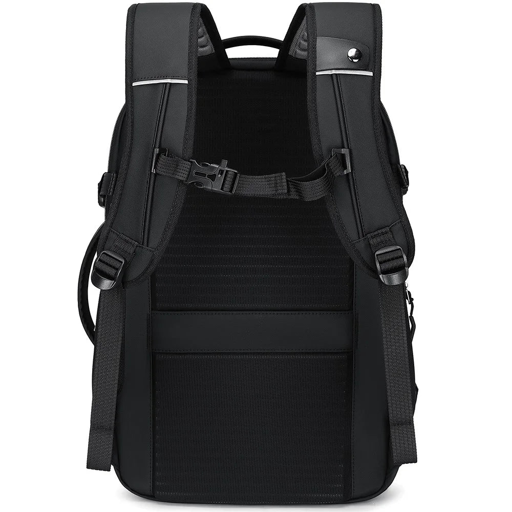 POSO PS-678 4 in 1 Expandable Laptop Backpack and Small Storage Bags Set Travel Dual Shoulder Bag with Air Pump - Black - 3