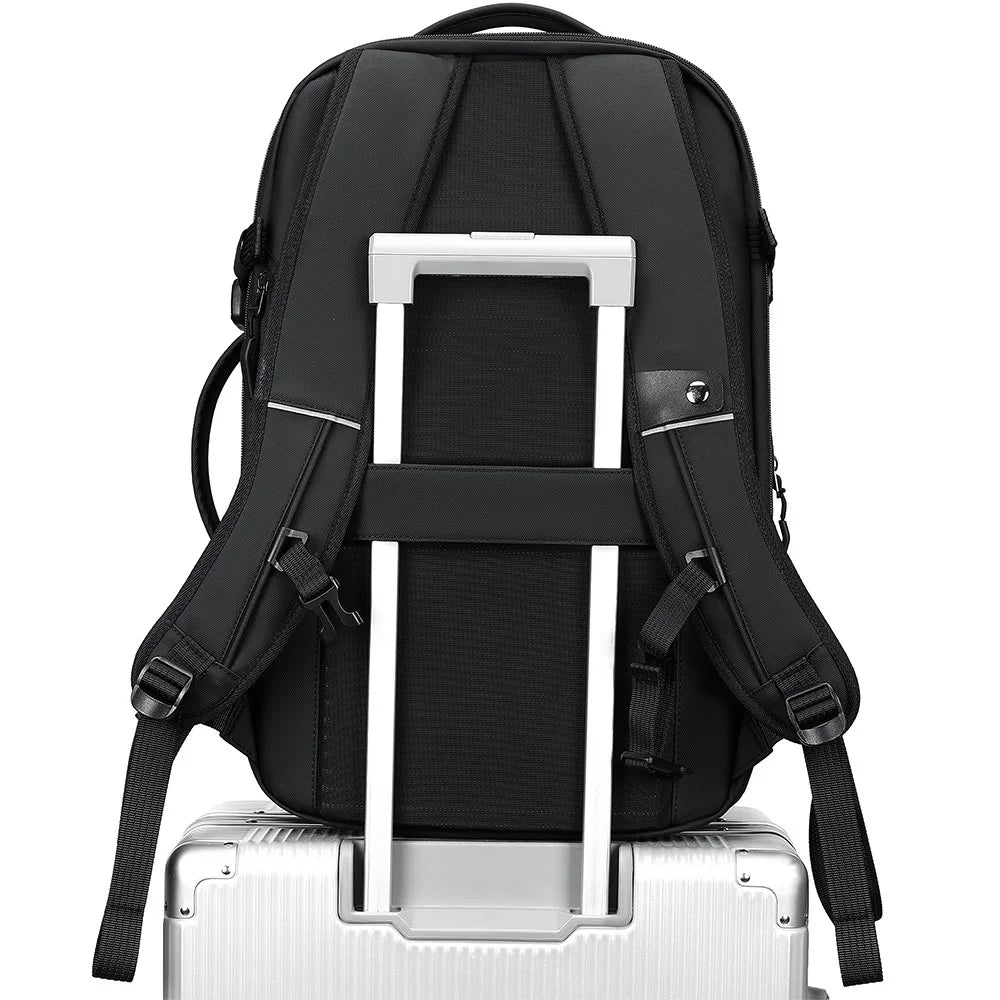 POSO PS-678 4 in 1 Expandable Laptop Backpack and Small Storage Bags Set Travel Dual Shoulder Bag with Air Pump - Black - 5