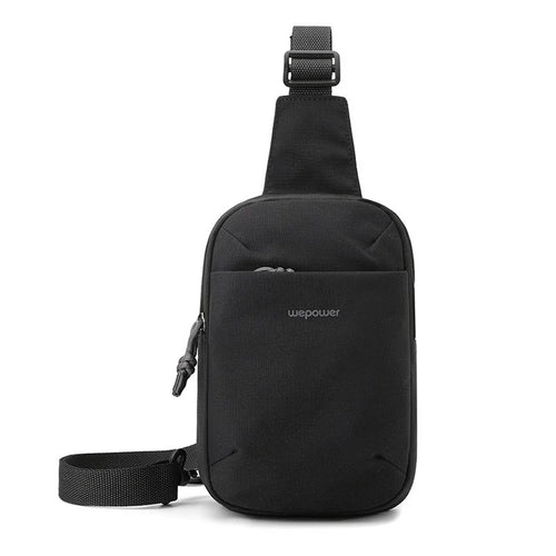 WEPOWER 2204# Chest Bag Unisex Casual Commute Crossbody Pack for Cycling / Sports / Travel / Outdoor Activities - Black - 1