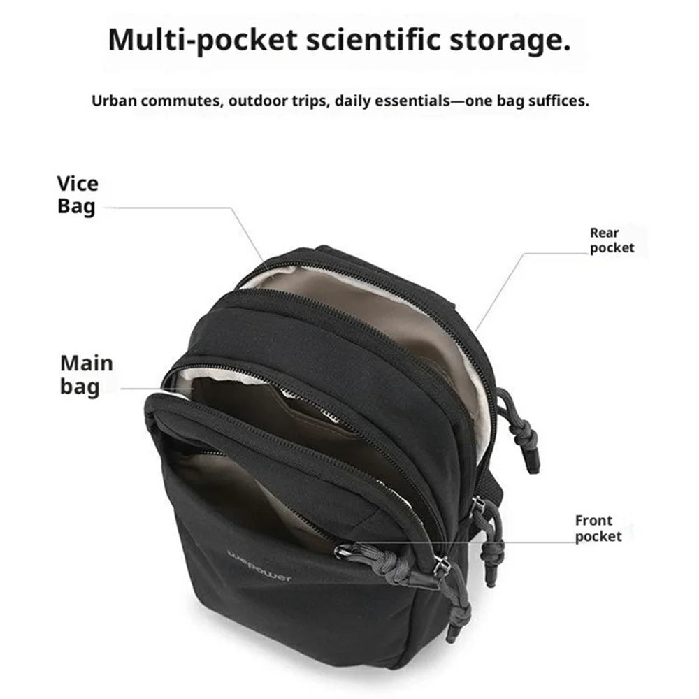 WEPOWER 2204# Chest Bag Unisex Casual Commute Crossbody Pack for Cycling / Sports / Travel / Outdoor Activities - Black - 2