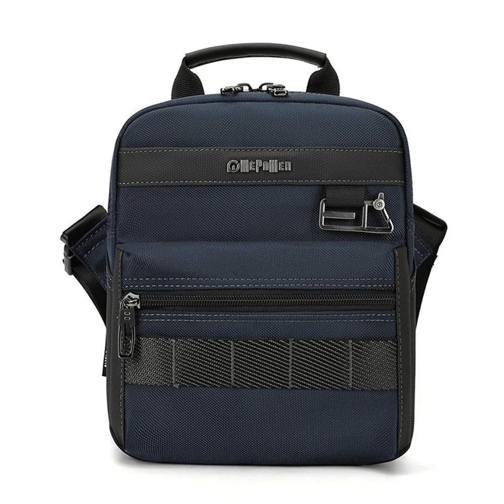 WEPOWER 9307 Size L Square Crossbody Bag for Men Waterproof Nylon Travel Shoulder Pack with Tote Handle - Dark Blue - 1
